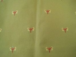 RICHLOOM Sylph Dragonfly Embroidered Basil 2-Yards Fabric Remnant(s) - £40.89 GBP