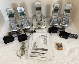 Panasonic KX-TG40244-N  Cordless Phone Set ~ 5 Phones ~ 4 Adapters ~ Main Base - £55.29 GBP