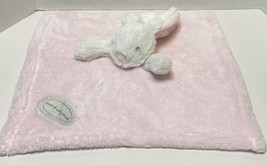 Blankets and Beyond White Bunny Rabbit Lovey Plush Security Blanket Pink... - £14.58 GBP