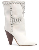 Brand Rivet Inlaid Women&#39;s Knee High Boots Cowhide Suede Stage Show Ankle Boots  - £120.48 GBP