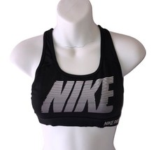Women’s Nike Pro Sports Bra Size Small Black Large Logo Spell out - £10.28 GBP