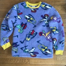 * Disney Sherpa Fleece Long Sleeve Pullover Sweater Adult Small Oversize... - $29.70