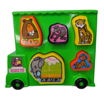 Vintage Amloid Corp Plastic Shape Toy Puzzle Circus Fun Elephant Bear Monkey - £9.45 GBP