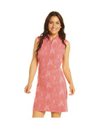 NWT IBKUL Python Snake Coral Tonal Sleeveless Mock Golf Tennis Dress L &amp;... - $1,048.91 MXN