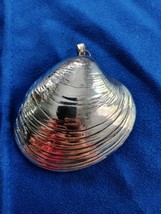 Large 925 Sterling Silver Seashell Clamshell Pendant Free Shipping - $49.99