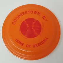 Flying Disc Whirley Industries Cooperstown NY Home of Baseball 1970s Orange - £11.31 GBP