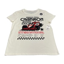 Wound Up T-Shirt Women&#39;s L (11-13) Ivory Cotton Grand Prix Champion Short Sleeve - £15.89 GBP