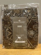 Royal Velvet Lombardy Russet Brown Gold Tailored Valance Rod-Pocket, 50&quot;... - £22.95 GBP