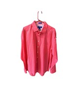 Egara Mens Size XL Pink Long Sleeve Window Pane Button Up Slim Fit Shirt... - $16.83