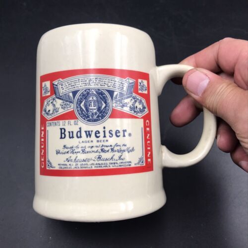 Primary image for Budweiser Ceramic Beer Mug 4.75" Tall 3" Diameter
