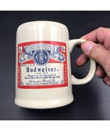 Budweiser Ceramic Beer Mug 4.75&quot; Tall 3&quot; Diameter - £11.16 GBP