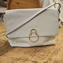 VINCE CAMUTO Plum White Pebbled Leather Shoulder Bag NWOT - $58.41
