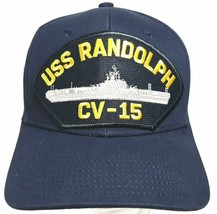 USS RANDOLPH CV-15 Patch Hat Baseball Cap Adjustable Navy Blue Acrylic - £10.34 GBP