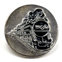 VTG Steam Locomotive Steam Train Engine Pin Silver Tone Black Enamel Rai... - $18.19 CAD