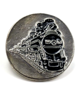 VTG Steam Locomotive Steam Train Engine Pin Silver Tone Black Enamel Rai... - €11,12 EUR