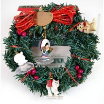 1990 Hallmark Keepsake Ornament Little Frosty Friends Memory Wreath &amp; 4 Friends - £19.48 GBP
