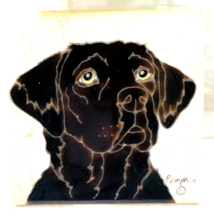 Chocolate Lab Trivet PainteTile by Pumpkin Dog Lover Wall Art 6x6 Glazed... - $17.67