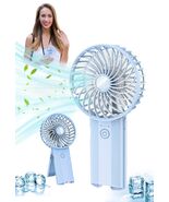 udodik Portable Handheld Fan Rechargeable 4 Speeds Light Blue - $67.50 MXN