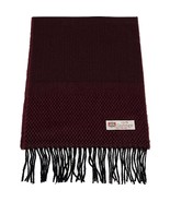 Fast Men&#39;s 100%CASHMERE SCARF Made in England Herring Bone Tweed Wine Bl... - £13.22 GBP