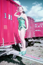 DOROTHY LAMOUR 24X36 COLOR POSTER PRINT IN SHOWGIRL COSTUME BY TRAIN - $29.00
