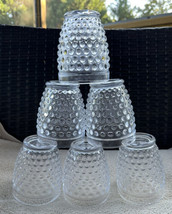 6 Vintage Clear Hobnail Glass Tumbler Drinking Glasses Juice Lowball Rocks - £31.84 GBP