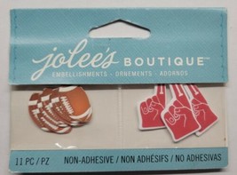 Jolee&#39;s Boutique Footballs And Foam Fingers 11 Pieces Non Adhesive - £7.01 GBP