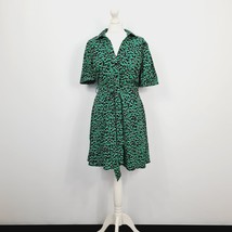 New Look - Green Mark Making Short Sleeve Mini Shirt Dress - UK12  - $14.86