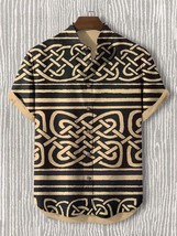 Men&#39;s Celtic Knot Art Print Casual Shirt - $26.00