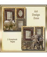 Elephant, Rhinoceros and Hippopotamus Scrapbook Pages - £15.60 GBP