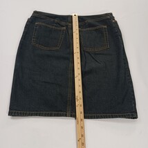 Old Navy RN#54023 Women's Blue Cotton Front Zip & Slit Denim Skirt Size 8 image 5