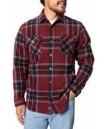 Freedom Foundry Mens Lightweight Plaid Fleece Shirt (Port, Medium) - £15.79 GBP