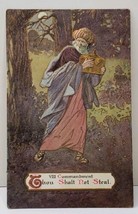 VIII Commandment Thou Shall Not Steal Embossed Gild Vintage Postcard A16 - £7.84 GBP