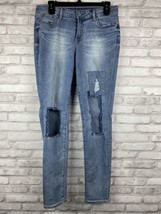 Old Navy Rockstar Size 10 Denim Mid-Rise Skinny Jeans Distressed Light Wash - £12.93 GBP