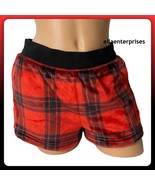 Victoria&#39;s Secret Pink Red Black Plaid Teddy Sleep Shorts - Small - £14.94 GBP