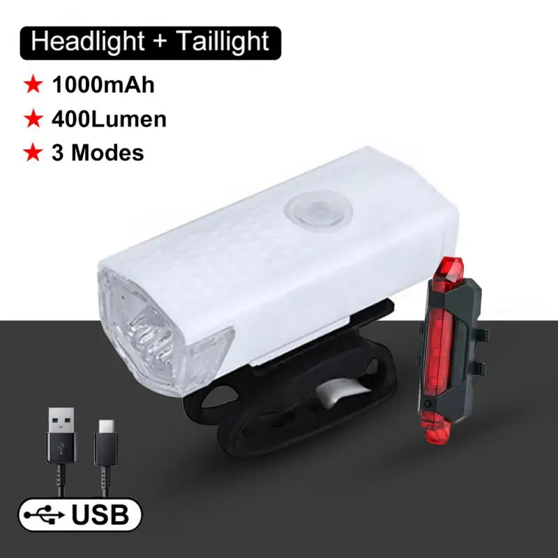 Bike Front Light USB Rechargeable Lamp Mountain Mtb Road Bike Headlight Cycling  - £85.92 GBP