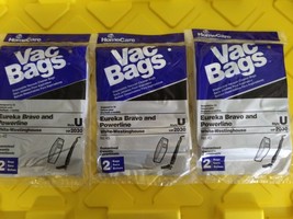 Home Care Vac Bags Eureka Bravo and Powerline Style U Lot of 3 - £7.55 GBP