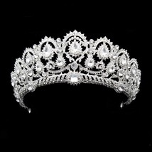 Big Vintage Rhinestone Prom Queen Crown Crystal Bride Quinceanera Tiaras Bridal  - £19.51 GBP