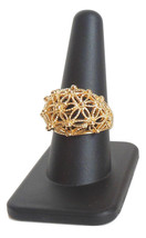 Vintage Avon Ring Sz 9 Ladies Gold Tone Dome Spun Blossoms Costume Jewelry - £14.38 GBP