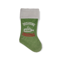 Holiday Time Dreaming of a WINE Christmas 18 In Christmas Stocking New - $13.91