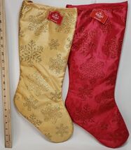 Holiday Time Christmas Stocking Gold And Red 2pk - $27.71