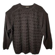 Lenor Romano Men XL Brown Pull Over Knitted Extra Fine Wool Sweater - £44.34 GBP