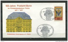 Germany 1977 Cover Special cancel Bonn 100 year anniv. of  Post Office S... - £2.35 GBP