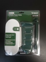 3 Outlet Power Yard Stake Outdoor UtiliTech Green LH-6-2 New In Box - £12.74 GBP