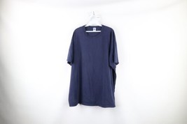 Vintage 90s Russell Athletic Mens 2XL Faded Blank Heavyweight T-Shirt Blue USA - £31.11 GBP