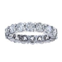 14K White Gold 3.84 Carat Round Cut Diamond Eternity Ring Women&#39;s Wedding Band - £5,095.58 GBP+