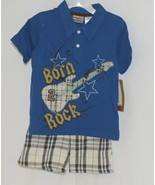 Little Rebels Boys Two Piece Born 2 Rock Shirt Shorts Outfit 24 Months - £11.98 GBP