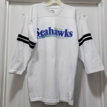 Vintage 80s Miller NFL Seattle Seahawks Hockey Style 3/4 Sleeve Shirt Me... - £55.00 GBP