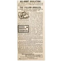 Pillow Asthma Inhaler Lungs 1885 Advertisement Victorian Quack Medicine ... - $369.97 MXN