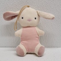 Itzy Ritzy Bitzy Pal Linen Bunny Rabbit Pacifier Holder Lovey Plush White Pink - £10.03 GBP