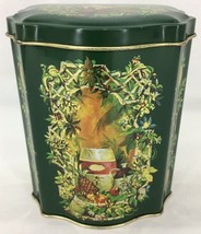 Vintage Avon Collectible Christmas Tin Canister Tea Caddy 1981 Made in England - $11.83